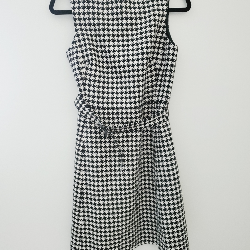 LRL Houndstooth Wool Dress, Sz 4